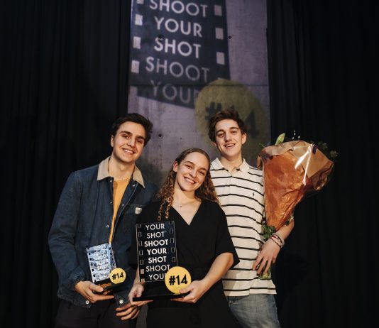 Korte film “Wattefack heb je in je zak” win juryprijs en publieksprijs Shoot Your Shot #14 Winnaars finale Shoot Your Shot #14. Fotografie: Bibi Veth.