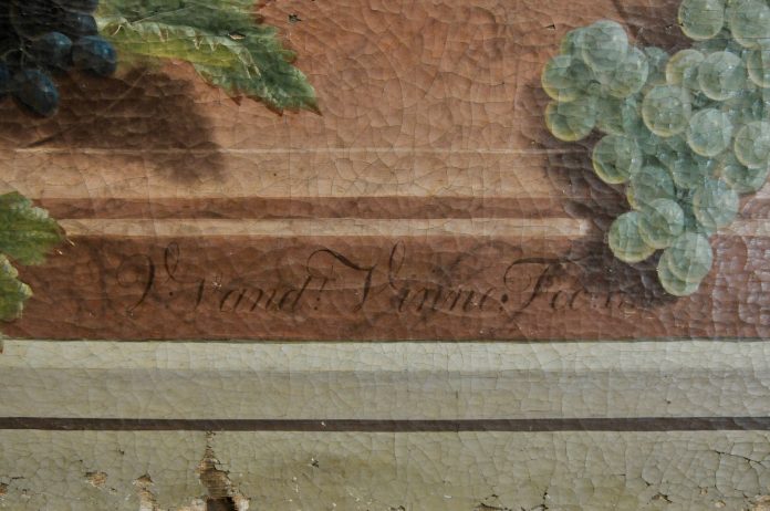 Wandschilderingen Vincent van der Vinne in kunstkamer. Fotografie: Sarah Houterman.