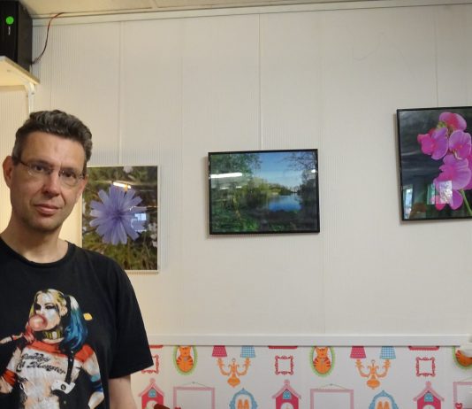 Expositie Peter Hulscher bij Koopjes en Koffie de Schalk Peter voor een aantal van zijn foto's. Ingezonden foto.