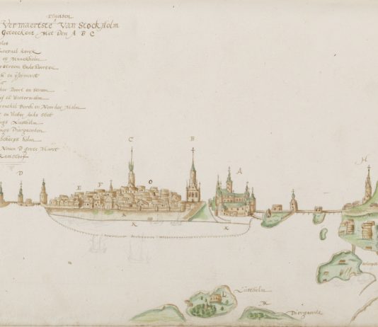 Noord-Hollands Archief ontdekt oudste panoramagezicht op Stockholm uit 16de eeuw Foto: Noord-Hollands Archief / Provinciale Atlas - Kaarten en kaartboeken, NL-HlmNHA_560_002500_KB