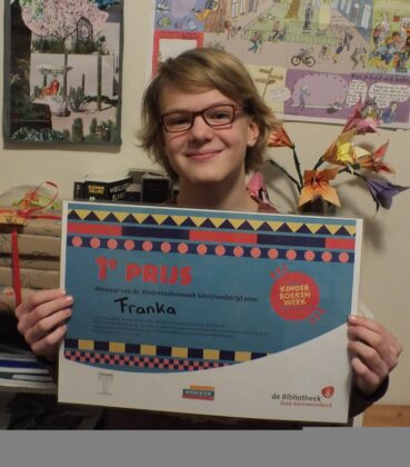 Winnaar Schrijfwedstrijd Kinderboekenweek: Franka Mosch. Ingezonden foto Bibliotheek Zuid-Kennemerland.