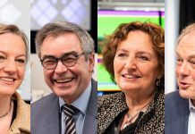 De Publieke Tribune: Wanneer straf je, wanneer zorg je? V.l.n.r burgemeesters Erica van Lente, Jos Wienen, Liesbeth Spies en Henri Lenferink. (c) Anna van Kooij / HUMAN.