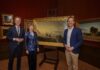 Aanwinst voor Teylers Museum: Molens te Giethoorn van Willem Bastiaan Tholen Minister Robbert Dijkgraaf, Marjan Scharloo en directeur Marc de Beyer bij de aanwinst. Foto: Bastiaan van Musscher.
