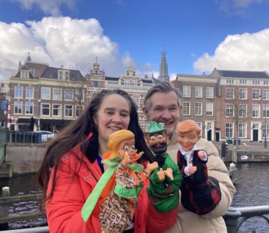 Mysterie in de Bavo: kinderen op avontuur met Aaf en Baaf Poppenspelers Michaela Bijlsma en Anton Pauw. Ingezonden foto.