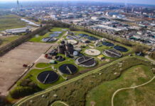 Uitvoeringskrediet voor AWZI Haarlem Waarderpolder Luchtfoto huidige Afvalwaterzuivering Haarlem Waarderpolder. Ingezonden foto Rijnland.