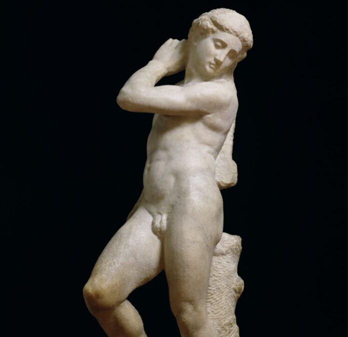 Michelangelo Buonarroti (1475-1564), Apollo-David, ca. 1530. Collectie Museo Nationale del Bargello, Florence. Michelangelo Buonarroti (1475-1564), Apollo-David, ca. 1530. Collectie Museo Nationale del Bargello, Florence.