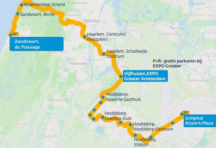 Kaart-route-Strandbus