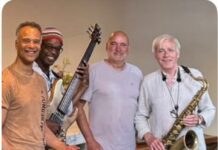 Haarlemse jazzformatie SPOOR-FOUR trapt nieuw seizoen af in Café Sligting Spoor-Four. Ingezonden foto.