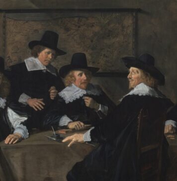 Unieke ontmoeting tussen twee grootmeesters: Frans Hals en Rembrandt schitteren in Haarlem Frans Hals, Regenten van het Sint-Elisabeth Gasthuis, 1641, olieverf op doek, 152 x 252 cm, Frans Hals Museum, Haarlem, schenking van de stichting Elisabeth van Thüringenfonds.
