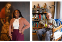 Fotogroep Haarlem viert honderdjarig bestaan met dubbeltentoonstelling 101 Haarlemmers V.l.n.r.: Merveille Luamba, fotograaf: Dimitri Röllich. Theo Spook, fotograaf: Nanda Geuzebroek.